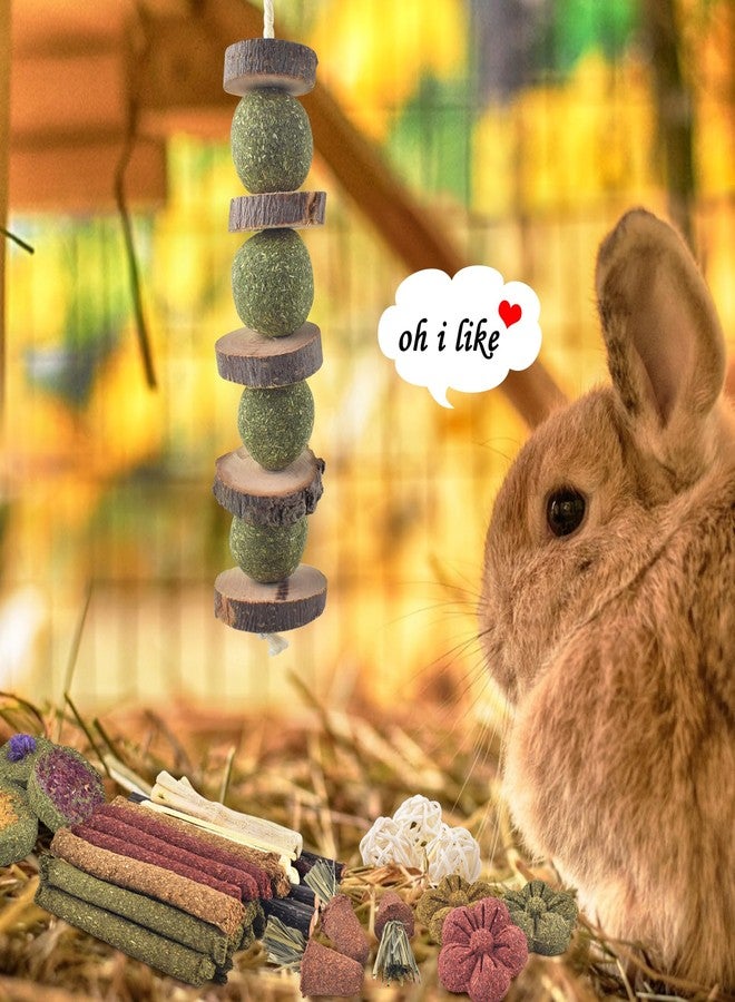 ERKOON Bunny Toys Boredom, 42 PCS Bunnies Timothy Hay Sticks Carrots Rose Grass Cake Dental Care, Molar, Chinchillas Toy Chew Toy, Guinea Pigs, Hamsters, Chinchilla, Rabbit Chew Toys for Teeth - Image 5